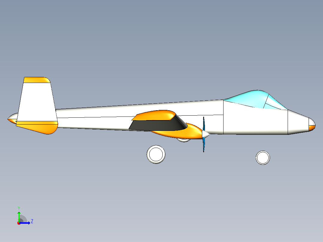 A - 10 螺旋桨 RC飞机左视图