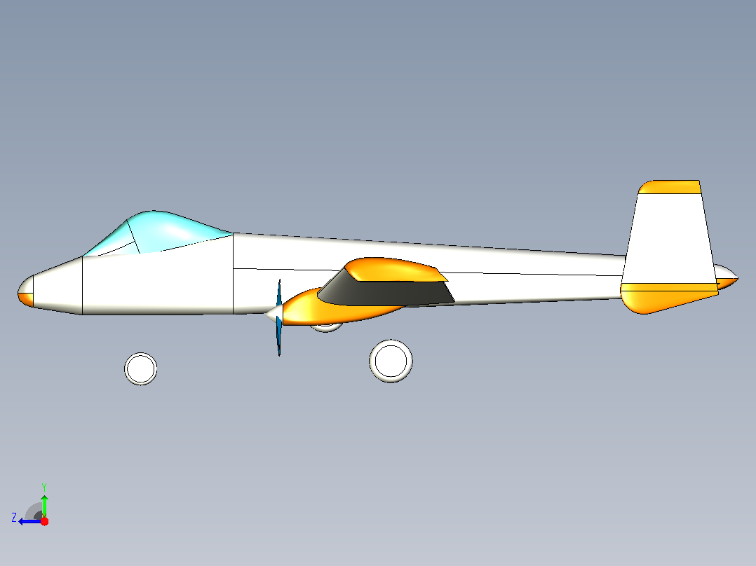 A - 10 螺旋桨 RC飞机右视图