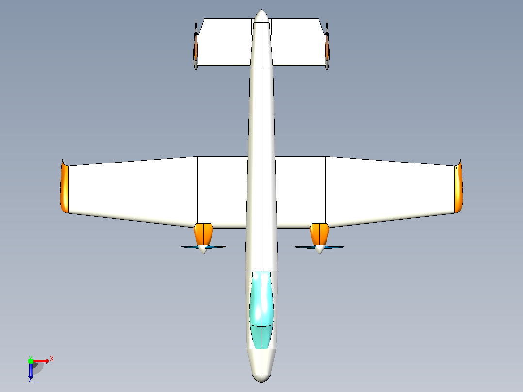 A - 10 螺旋桨 RC飞机俯视图