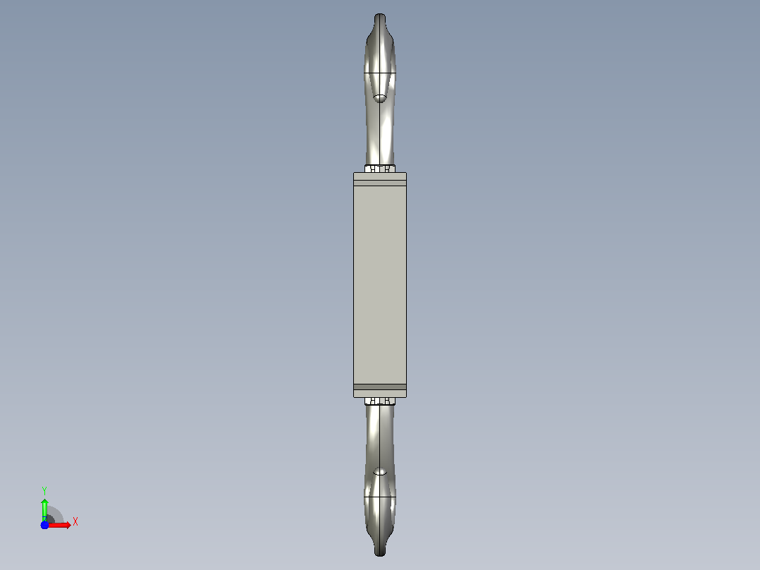 国标GB旋转式索具螺旋扣_CC型M16-390前视图