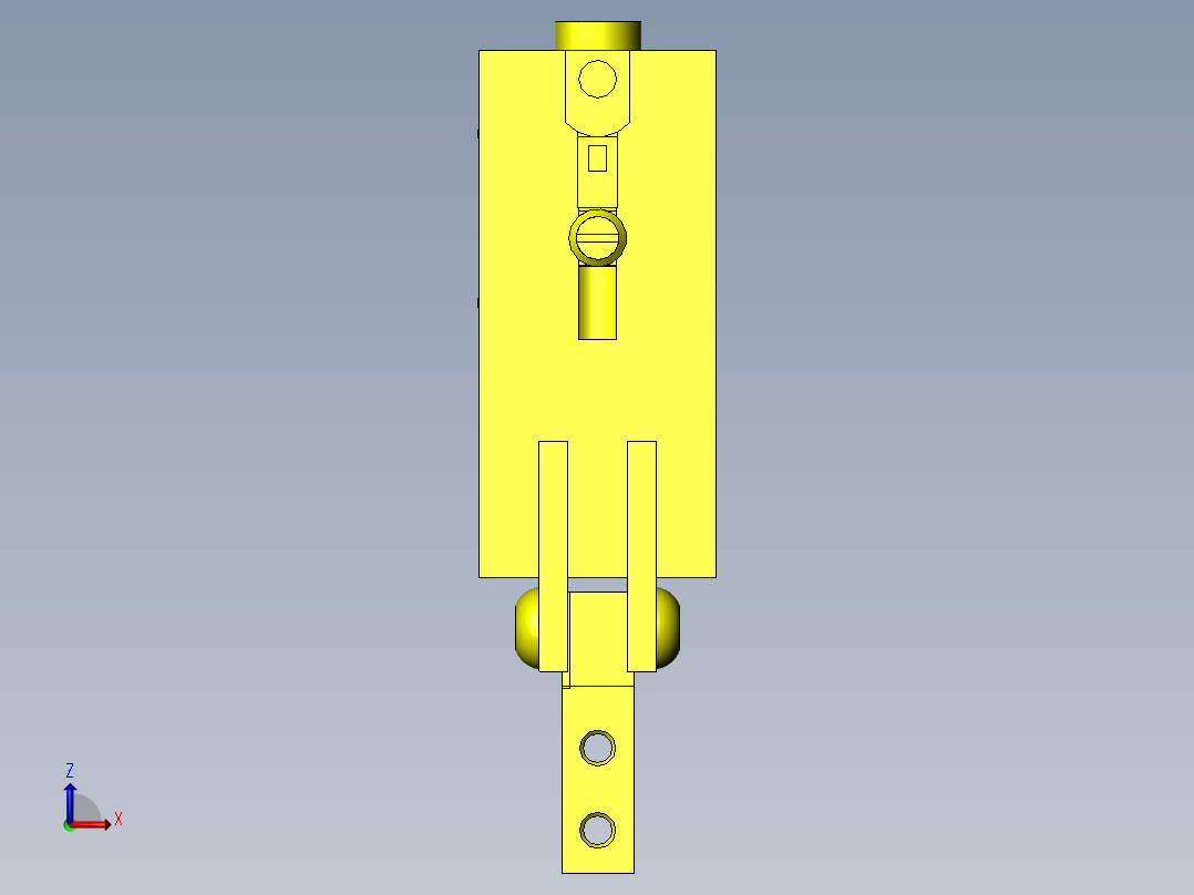 带工件储料器的气动夹具前视图