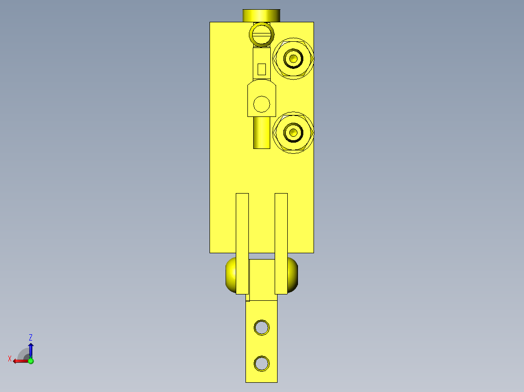 带工件储料器的气动夹具后视图