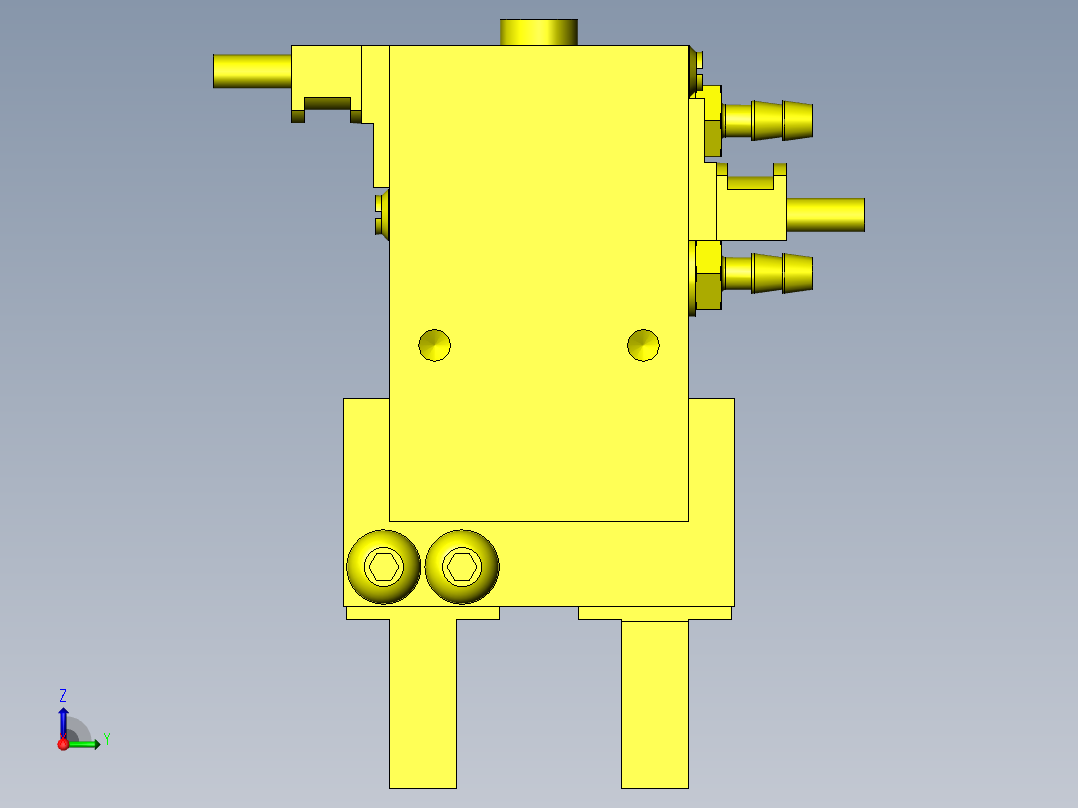 带工件储料器的气动夹具右视图