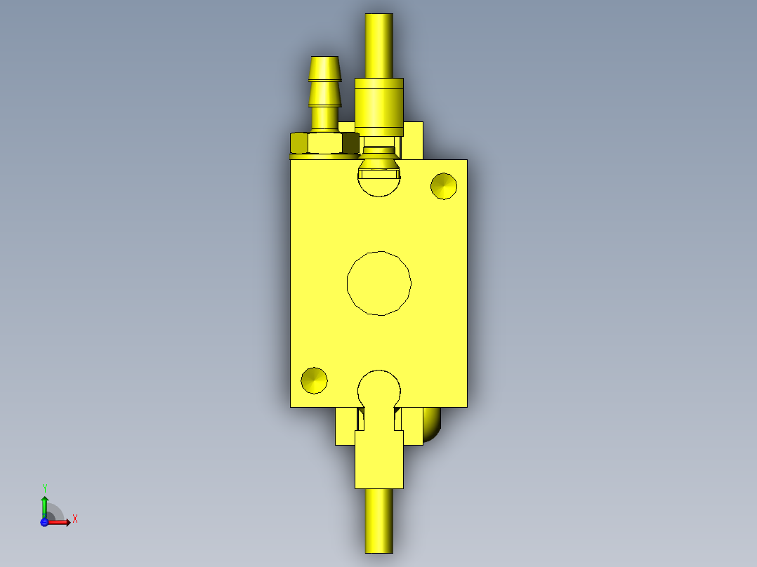 带工件储料器的气动夹具俯视图