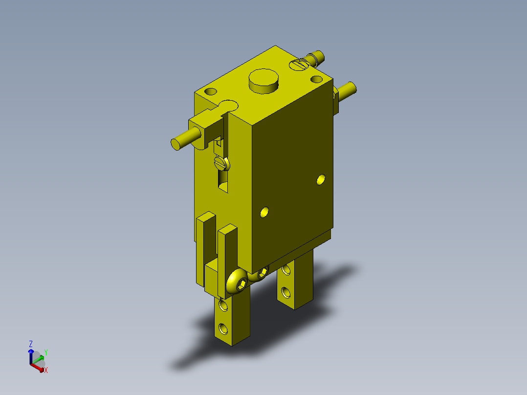 带工件储料器的气动夹具正等轴测图