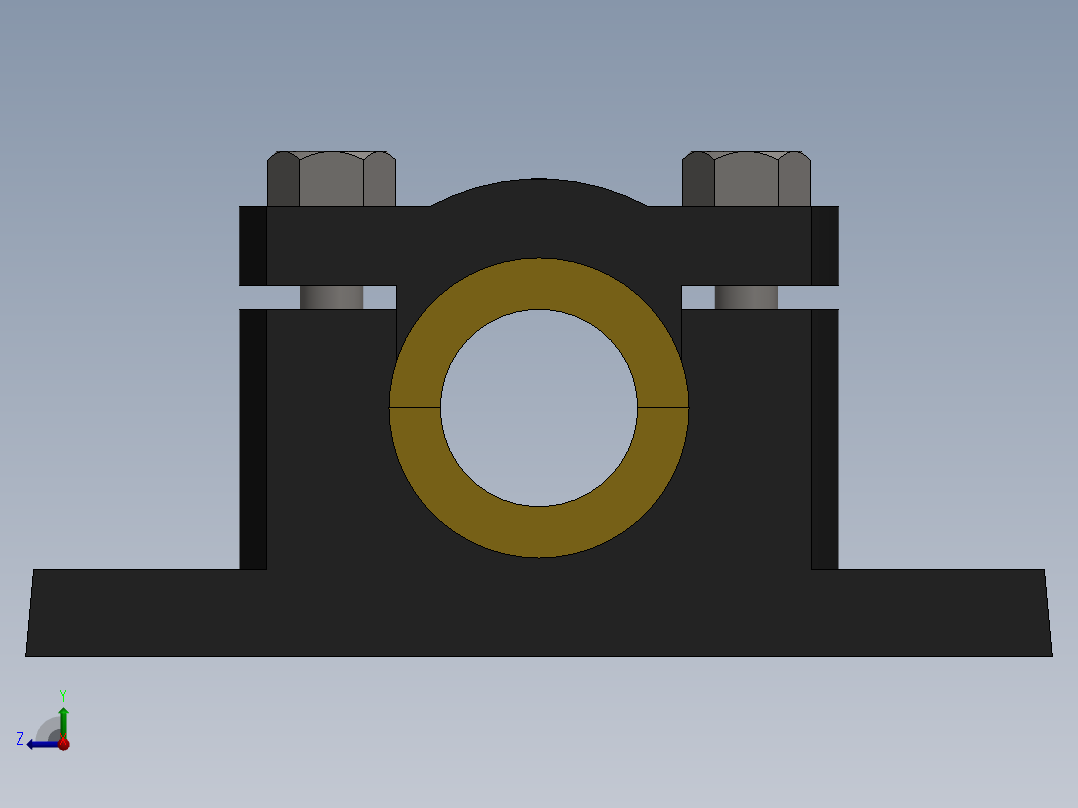 剖分式轴承座右视图