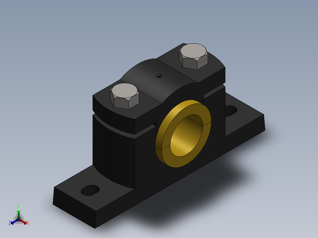剖分式轴承座正等轴测图
