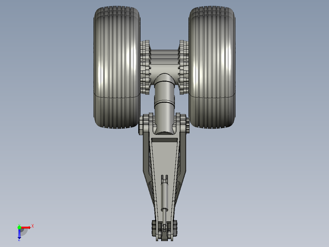 67--空客A400m飞机起落架3D图纸 IGS格式俯视图