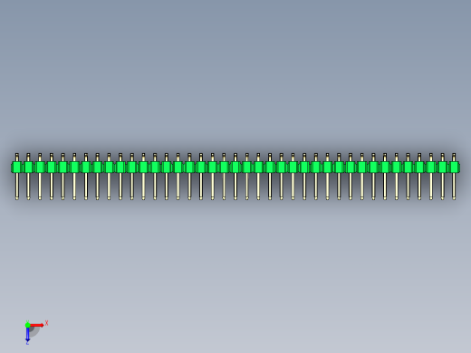 彩色公排针 100mil 2.54mm 系列-DS1022_green_78p_100mil_TypeSMT_rev1.0俯视缩略图