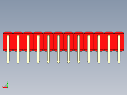 彩色公排针 100mil 2.54mm 系列-DS1022_red_2x12p_100mil_TypeD_rev1.0后视缩略图