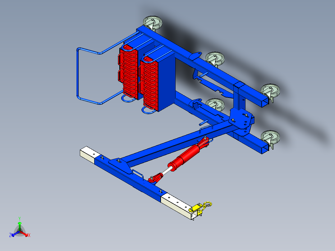 物料搬运小车后视图