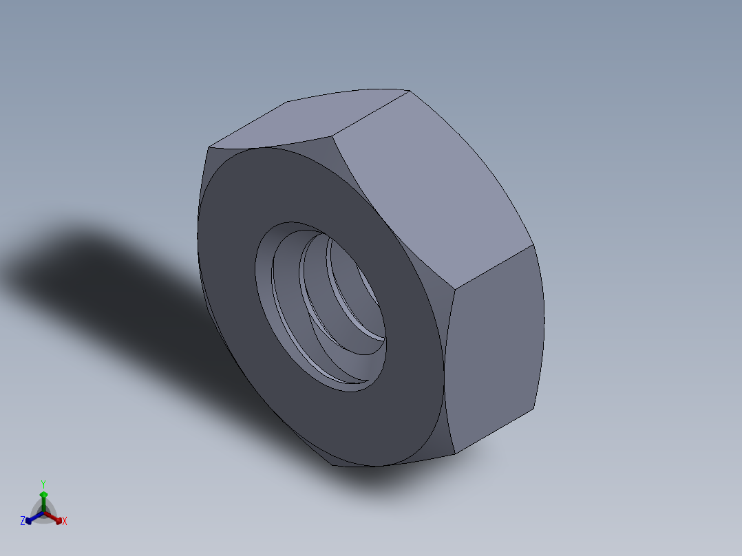 公制螺母-M1.6x0.35.SLDPRT正等轴测图