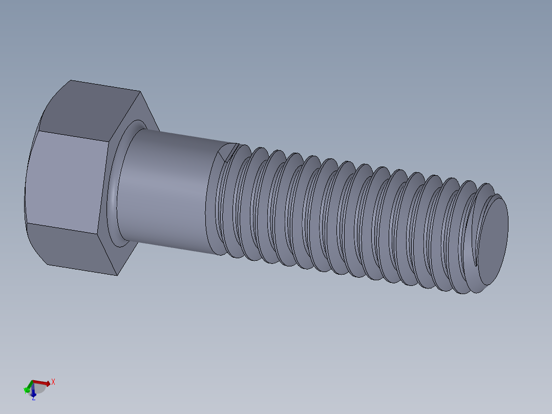 UNC 六角螺栓-Hex Bolt 0.4375-14 x 1.5.SLDPRT