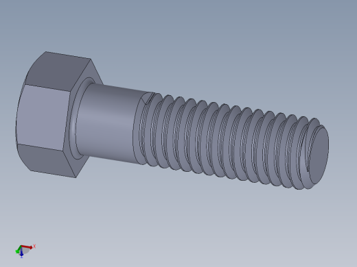 UNC 六角螺栓-Hex Bolt 0.4375-14 x 1.5.SLDPRT