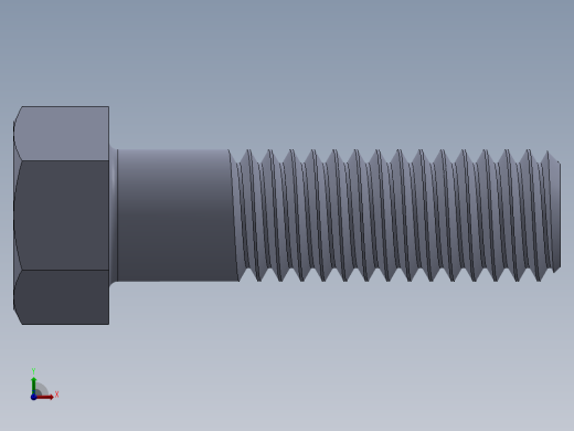 UNC 六角螺栓-Hex Bolt 0.4375-14 x 1.5.SLDPRT前视缩略图