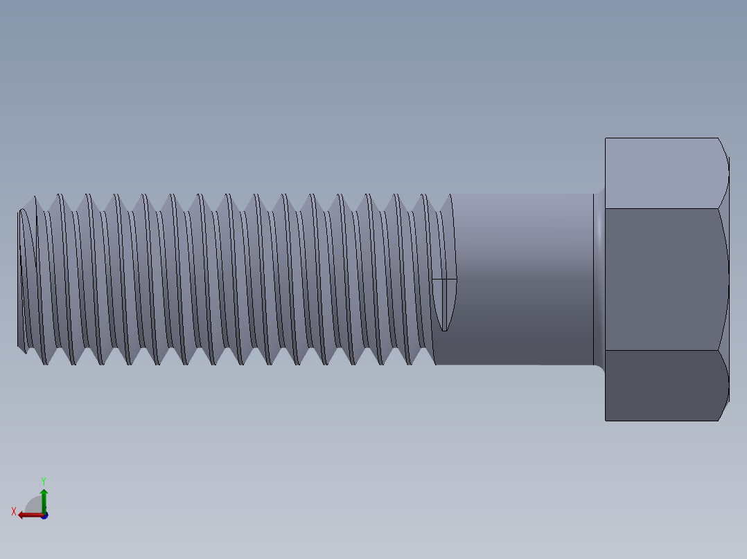 UNC 六角螺栓-Hex Bolt 0.4375-14 x 1.5.SLDPRT后视图