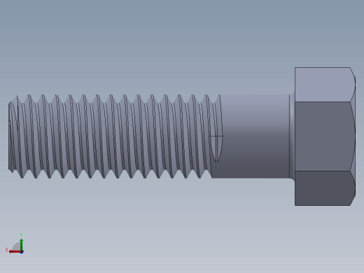 UNC 六角螺栓-Hex Bolt 0.4375-14 x 1.5.SLDPRT后视缩略图