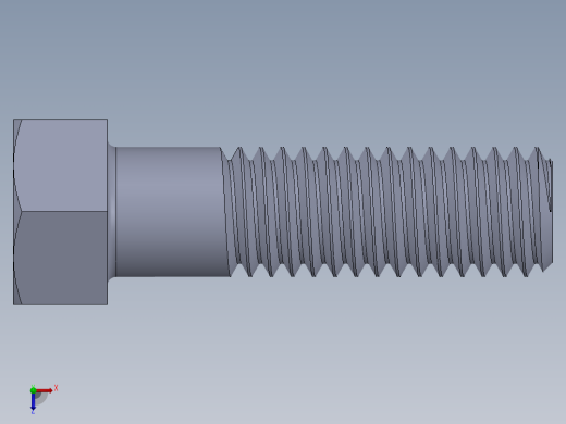 UNC 六角螺栓-Hex Bolt 0.4375-14 x 1.5.SLDPRT俯视缩略图
