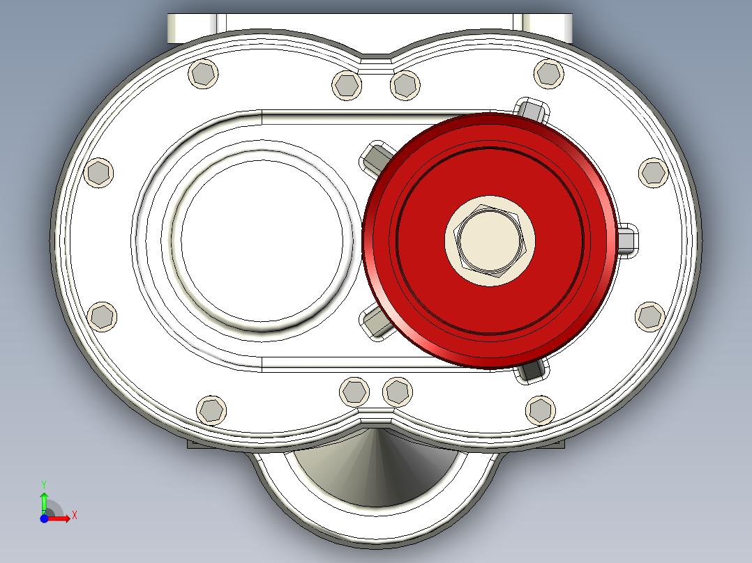 2 Lysholm螺杆空气压缩机三维模型前视图