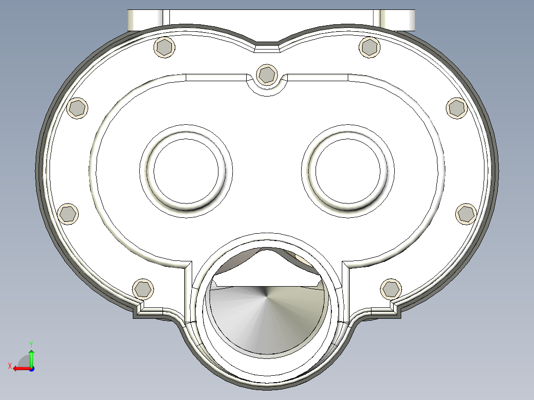 2 Lysholm螺杆空气压缩机三维模型后视图