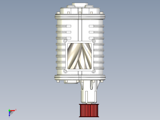 2 Lysholm螺杆空气压缩机三维模型俯视缩略图