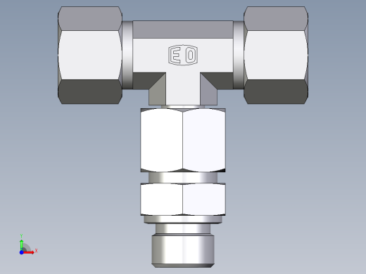 卡套式工业通用硬管接头EO_Assembled_adjustable_standpipe_branch_tee_EVT14SM71前视缩略图
