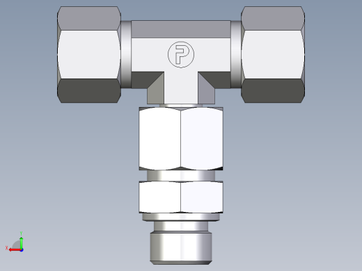卡套式工业通用硬管接头EO_Assembled_adjustable_standpipe_branch_tee_EVT14SM71后视缩略图