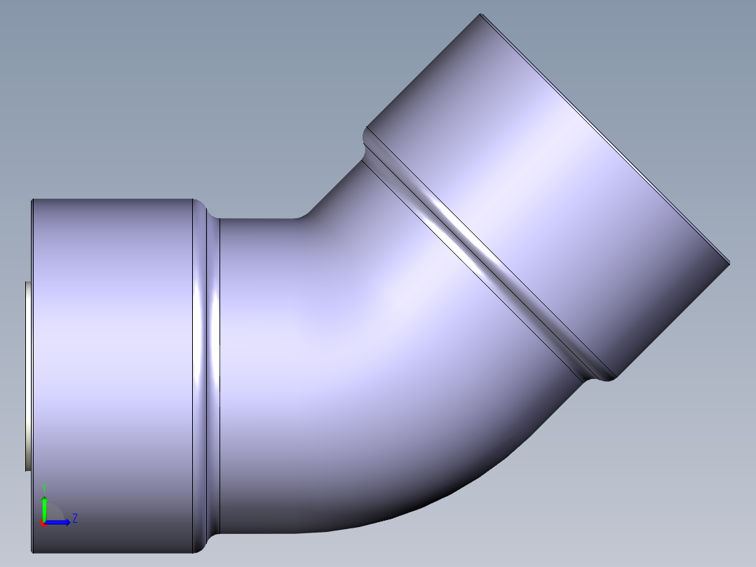 [PVCxPVC] 45 肘Elbow左视图