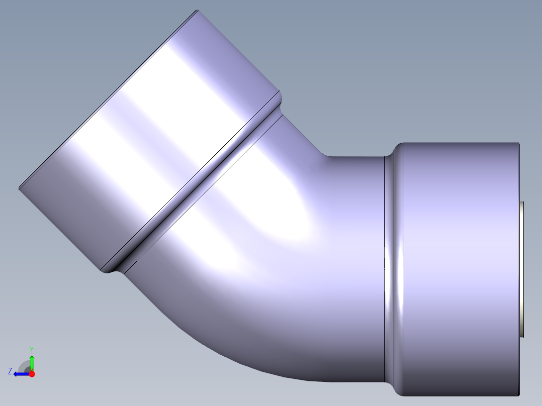 [PVCxPVC] 45 肘Elbow右视图