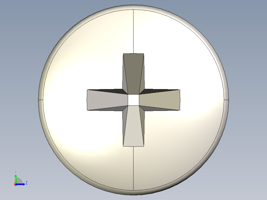 螺丝 M4 十字盘头-M4x16 Screw head.STEP左视图