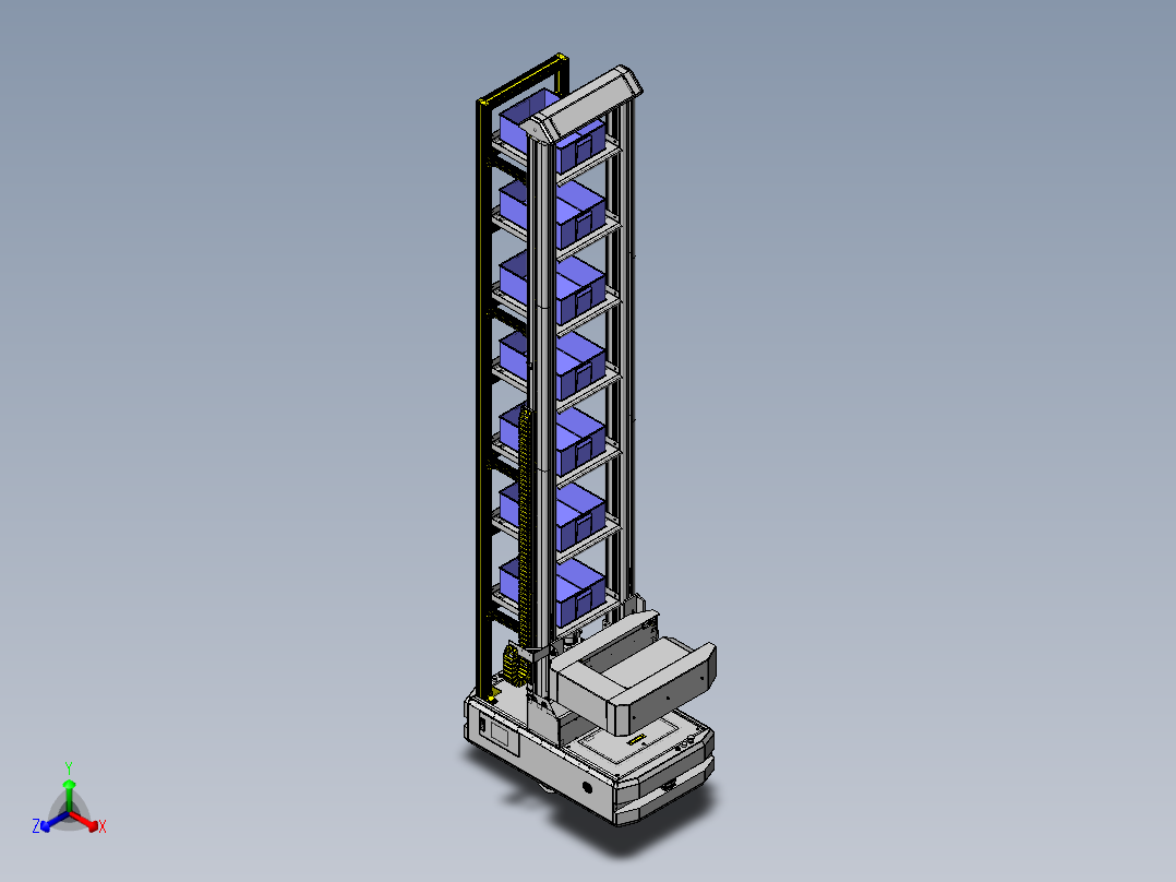 立式仓储AGV正等轴测图