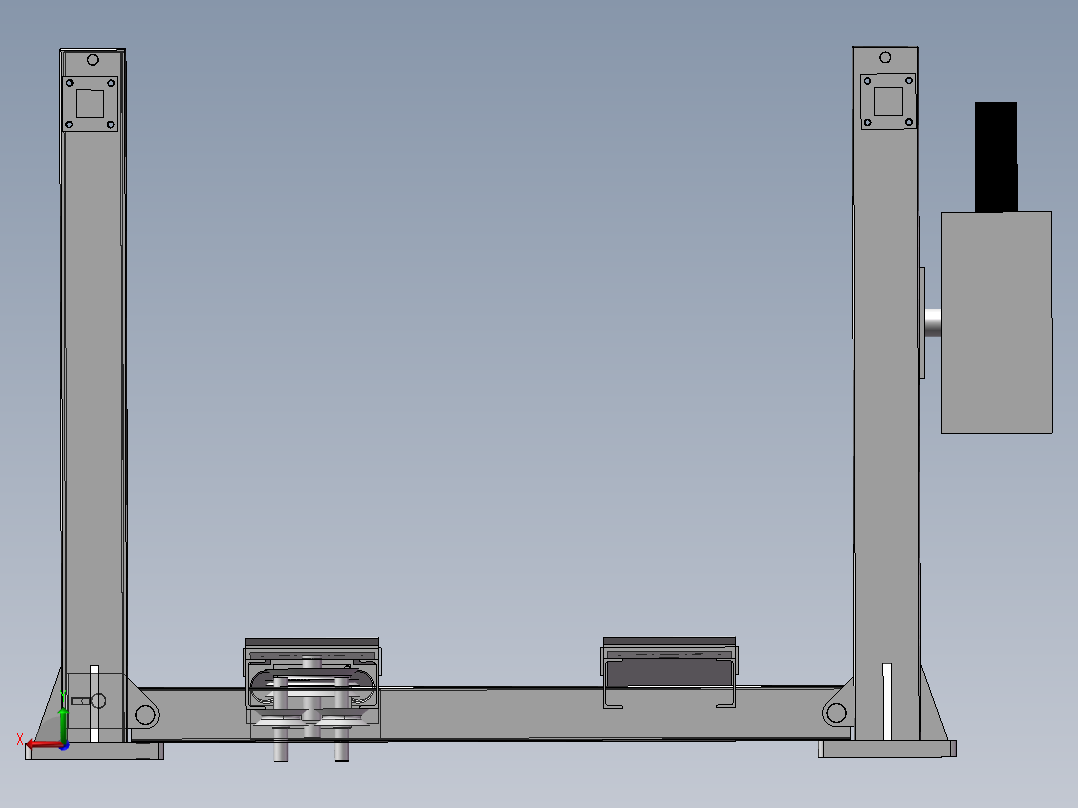 1.5t液压式自动升降平台设计 CAD图纸、说明书】后视图