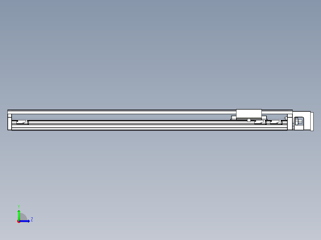 TPA-KNR-130E-2525C-L1000A1-M-P75-N3线性模块铝制底座左视图