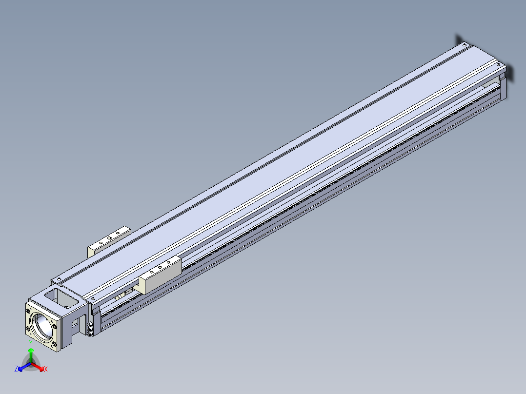 TPA-KNR-130E-2525C-L1000A1-M-P75-N3线性模块铝制底座正等轴测图