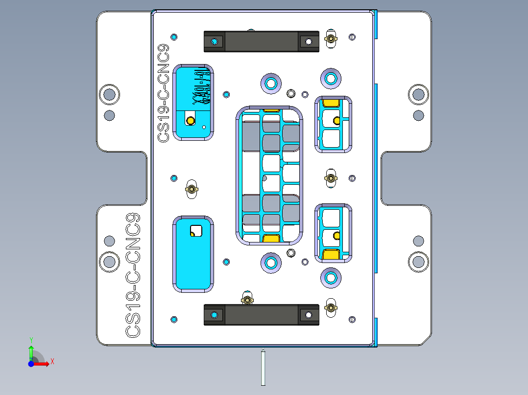 CS19-C-CNC9笔记本CNC工装夹具三维模型-180721前视图