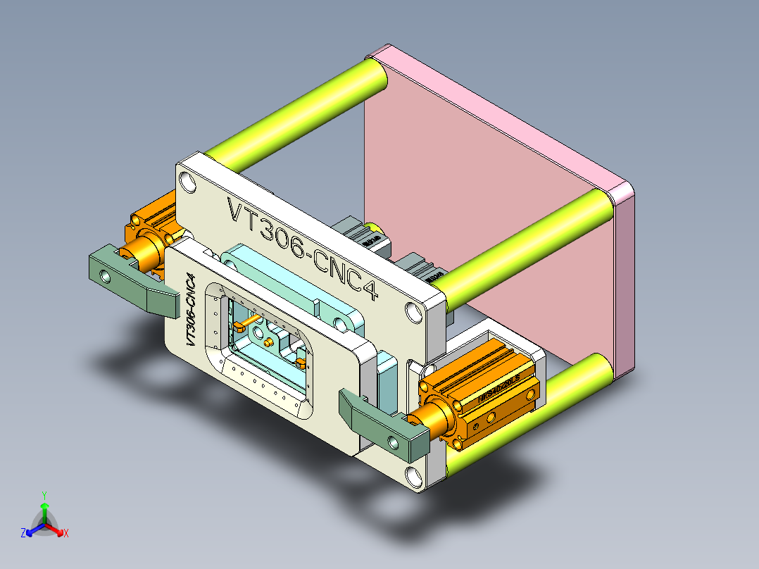 VT306-笔记本CNC工装夹具三维模型CNC4-0822正等轴测图