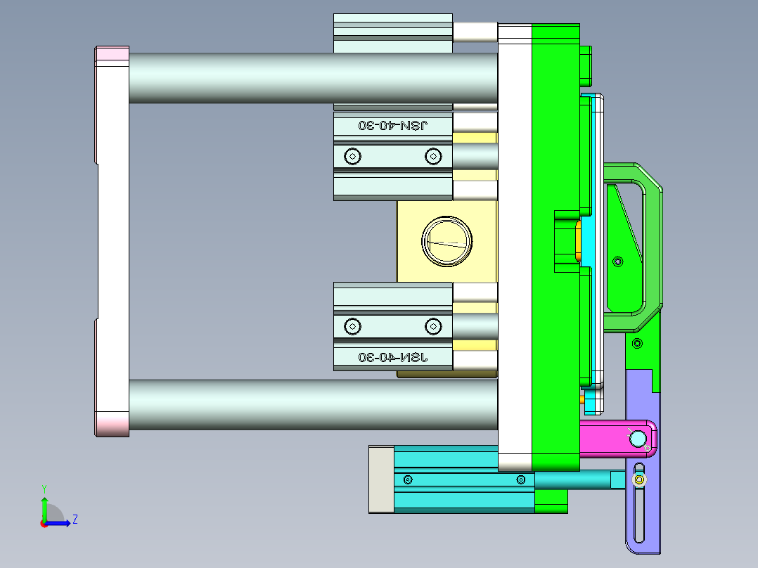 C100PA-A-笔记本CNC工装夹具三维模型CNC2-0131左视图