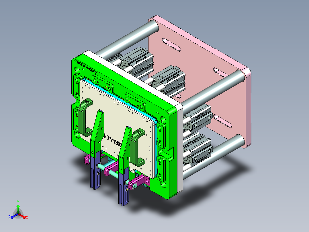 C100PA-A-笔记本CNC工装夹具三维模型CNC2-0131正等轴测图