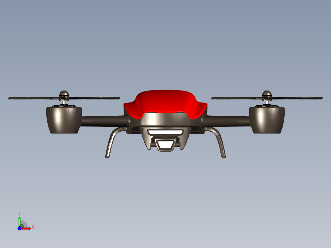 概念四轴无人机3D前视图