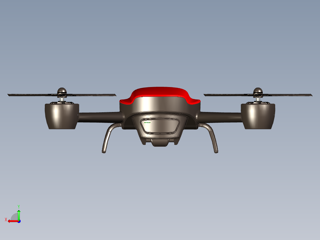 概念四轴无人机3D后视图
