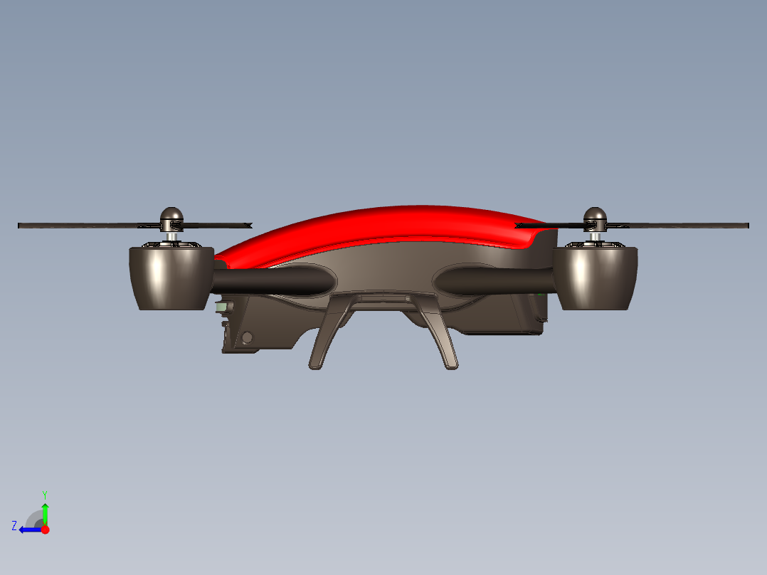 概念四轴无人机3D右视图