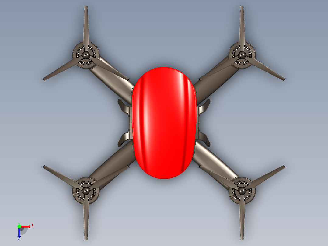 概念四轴无人机3D俯视图