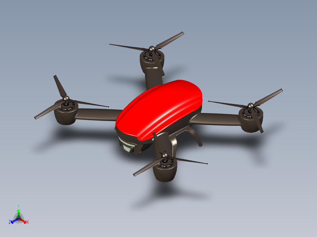 概念四轴无人机3D正等轴测图