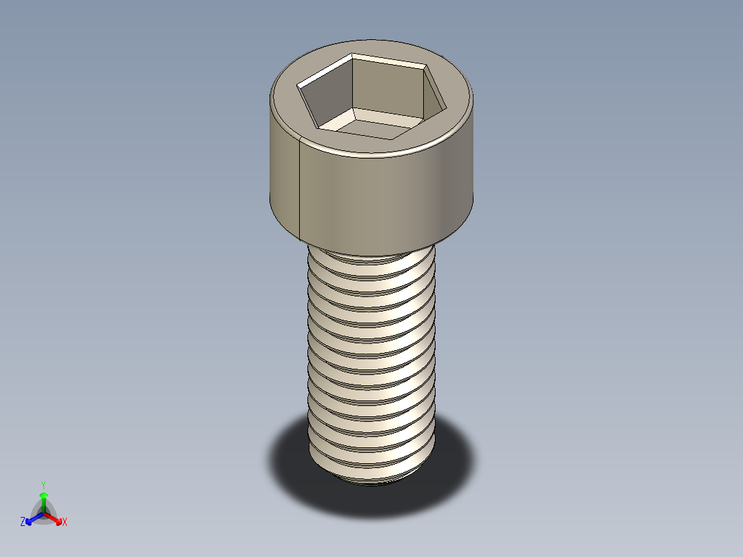 Screw_DIN_912_M10x25F_A2.STEP公制内六角螺钉主视图