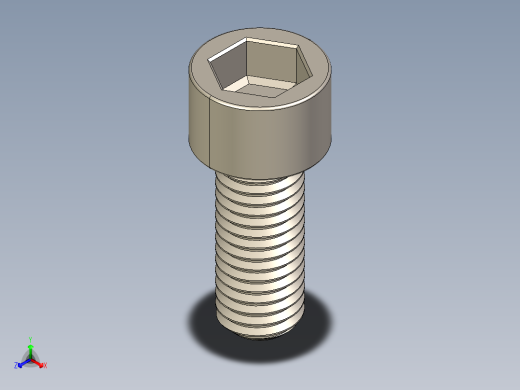 Screw_DIN_912_M10x25F_A2.STEP公制内六角螺钉