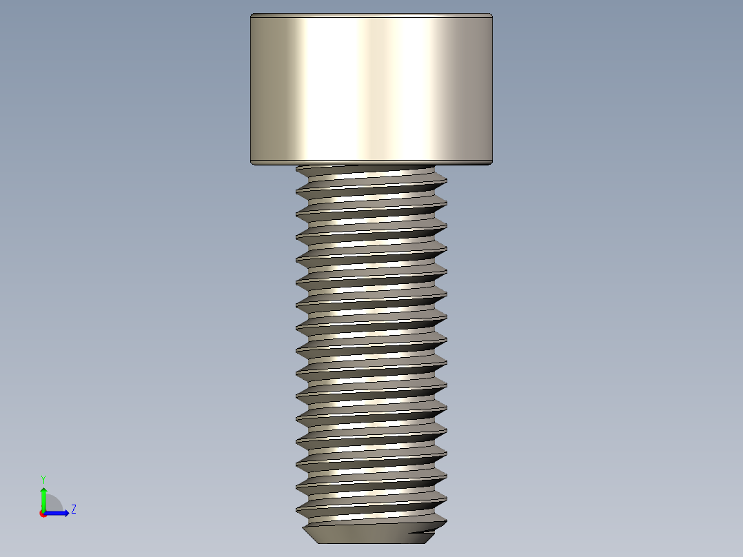 Screw_DIN_912_M10x25F_A2.STEP公制内六角螺钉左视图