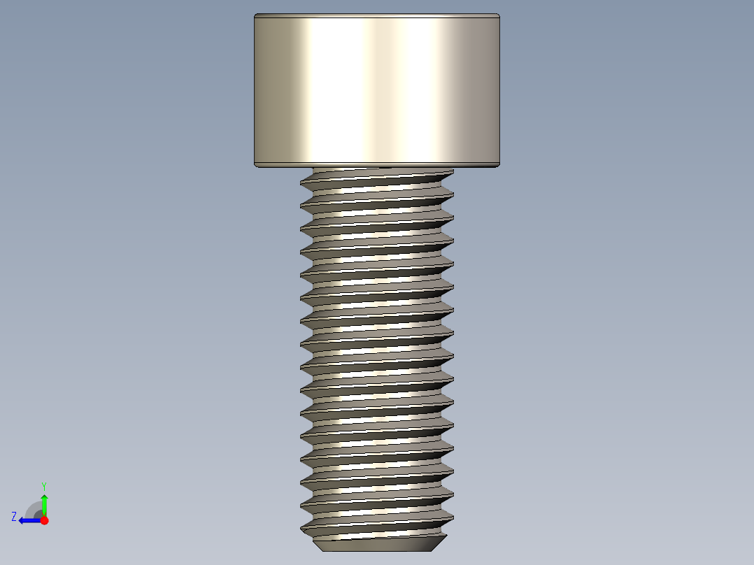 Screw_DIN_912_M10x25F_A2.STEP公制内六角螺钉右视图