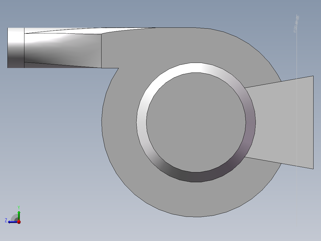 离心式吸尘器、风机右视图