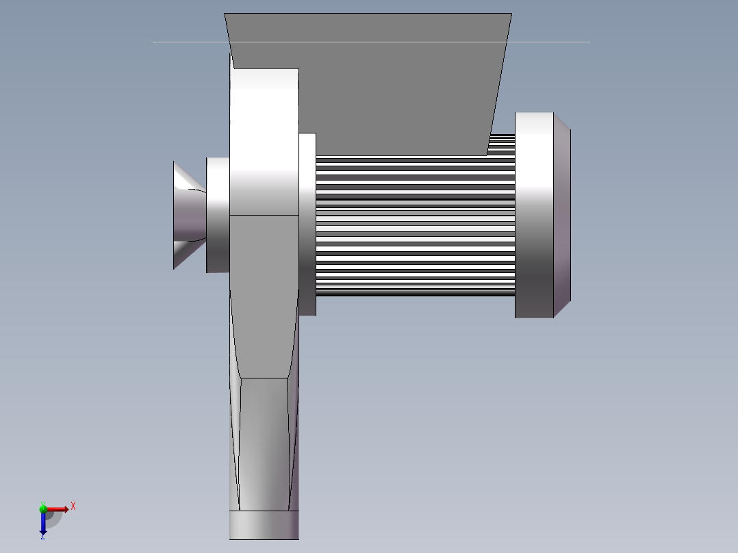 离心式吸尘器、风机俯视图
