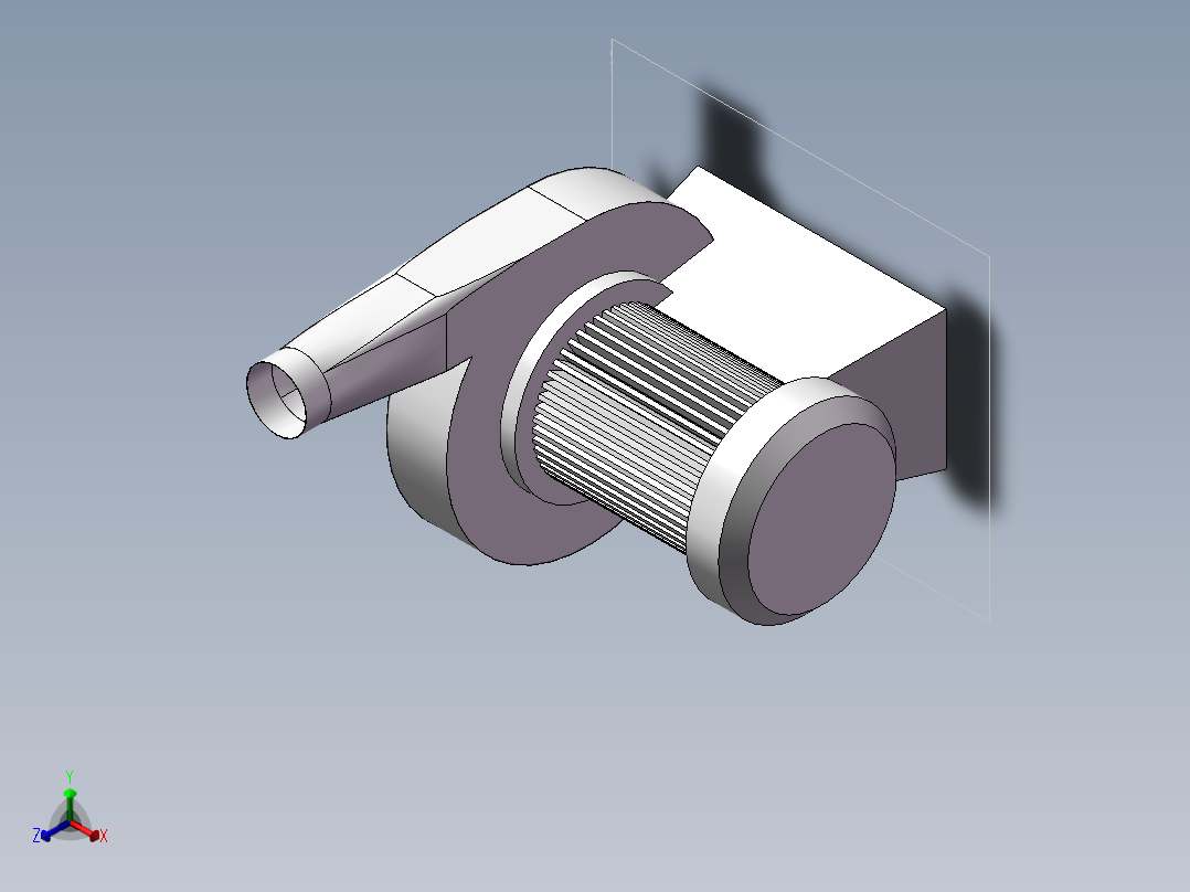 离心式吸尘器、风机正等轴测图